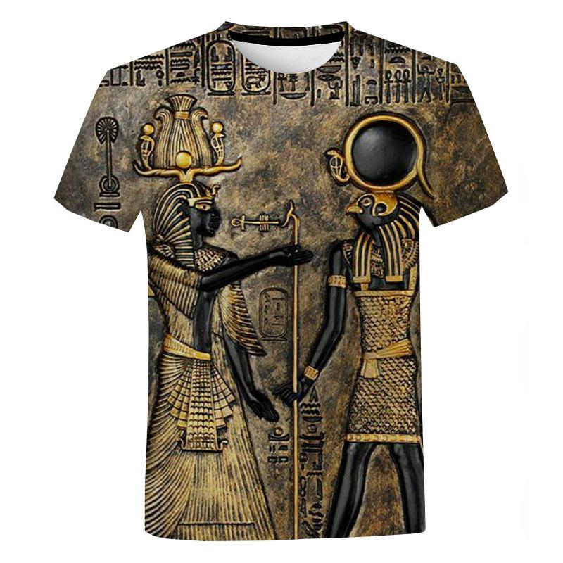 Cross-border hot sale 3D breathable perspiration digital printing couple clothing fashion classical pattern T-shirt casual short-sleeved top