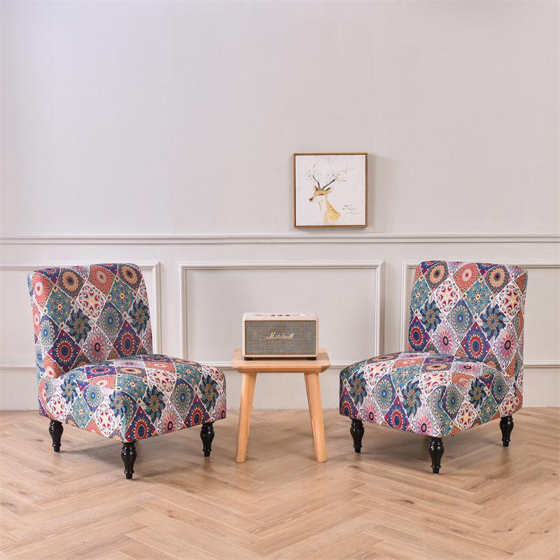Bohemian Armless Chair Cover Stretch Spandex Accent Dining Chair Covers Nordic Sofa Slipcovers For Living Room Christmas Decor