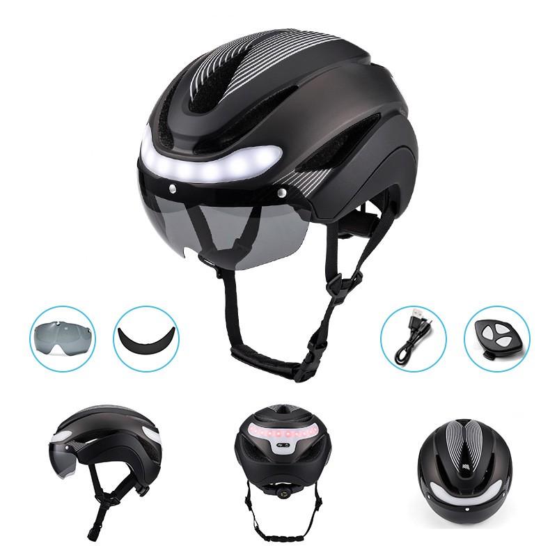Smart Cycling Helmet With Front Rear Turn Signals LED Lights Urban Commute Night Riding Safety
