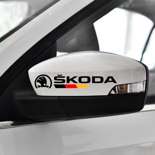 VMAD6 Car Sticker 2PCS Car Rearview Mirror Reflective Decals Waterproof Safety Warning Stickers Accessories For Skoda Octavia A5 A7 RS
