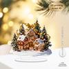 2D Рождественский домик-елка Снежный Золотой бант Акриловые украшения Украшение стола для зоны Подарок - Рождественская тематика Украшения