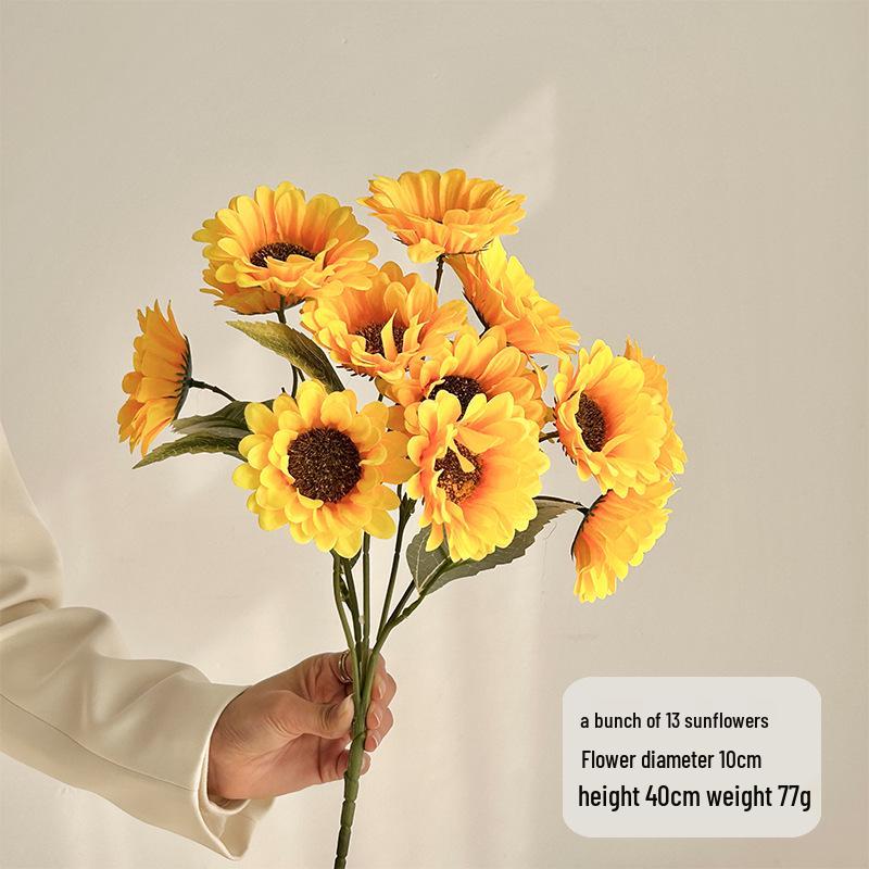 Букет подсолнухов - Искусственные шелковые цветы для украшения гостиной, офиса, спальни