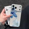 Роскошный Синий Лилия Гальванизированный Глянцевый Чехол для Телефона для iPhone 17 16 Air 11 12 13 14 15 Pro Max 7 8 Plus X XR Защитный Мягкий Чехол