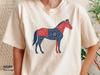 Bandana Pattern Horse T-Shirt | Patriotic Red Navy Paisley