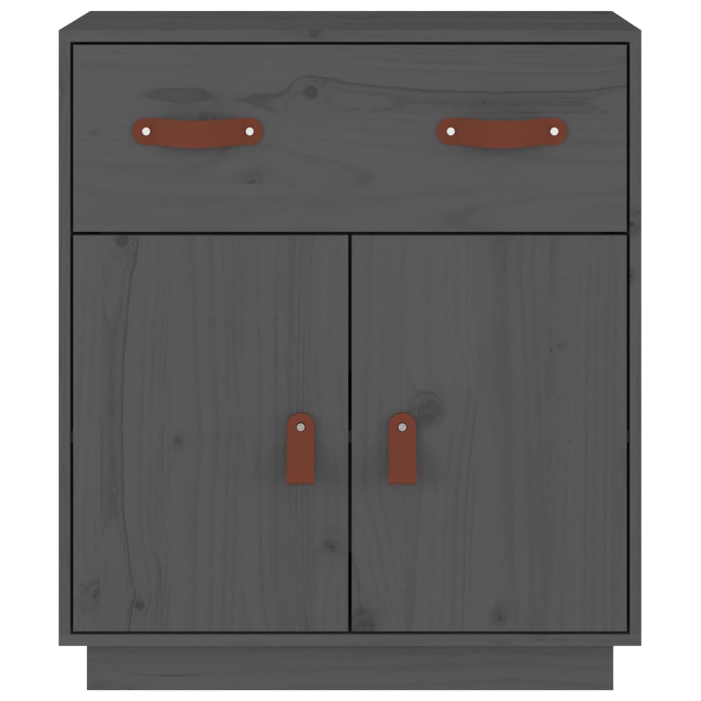 Vidaxl Szafka, Szara, 65,5X40X75 Cm, Lite Drewno Sosnowe