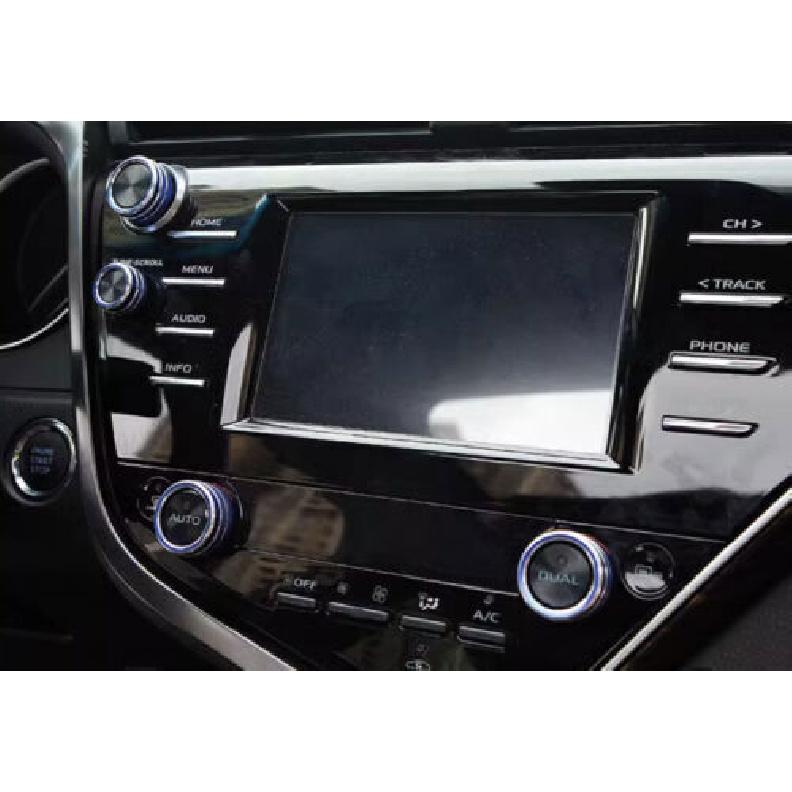 For Toyota Camry 2018- Blue Center Console Multi-Function Knob Cover Alloy