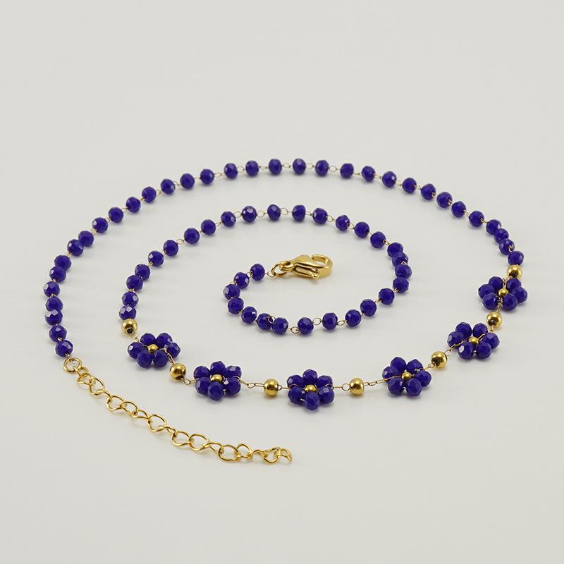 Нержавеющая сталь Новые серьги-цветы браслет ожерелье хрустальные бусины универсальные украшения в стиле бохо