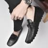 Мода Весенняя Мода Новые Мужские Дышащие Лоферы Высококачественные Мужские Классические Черные Удобные Мягкая Подошва Двухслойная Коровья Кожа Туфли-бобы