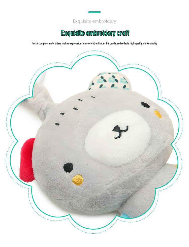 Детская музыкальная плюшевая игрушка-подвеска с прорезывателем в виде мишки и зайчика - Многофункциональная развивающая подвесная игрушка для кроваток и автокресел