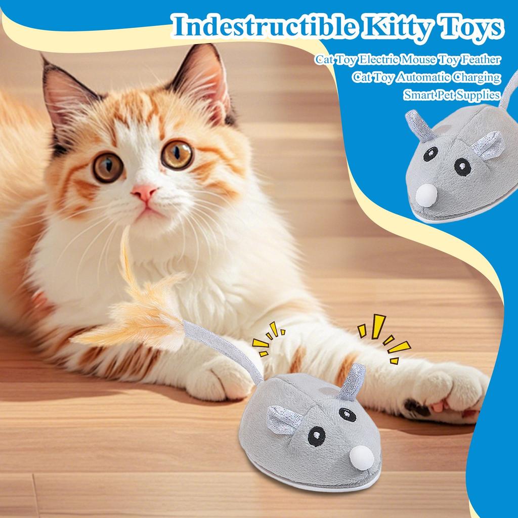 Cat Toy Electric Mouse Toy Feather Cat Toy Automatic Charging Smart Pet Supplies