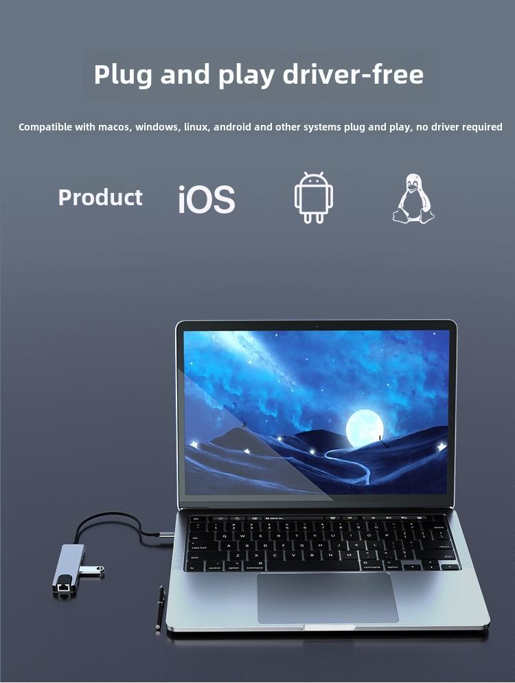 Концентратор USB-C Five-in-One для MacBook — многофункциональная док-станция расширения