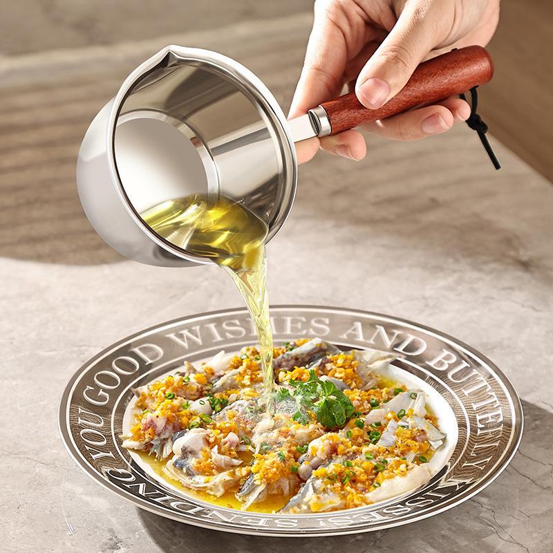 Stainless Steel Oil Pouring Pan - Extra Thick Oil Pan for Household Milk Pouring