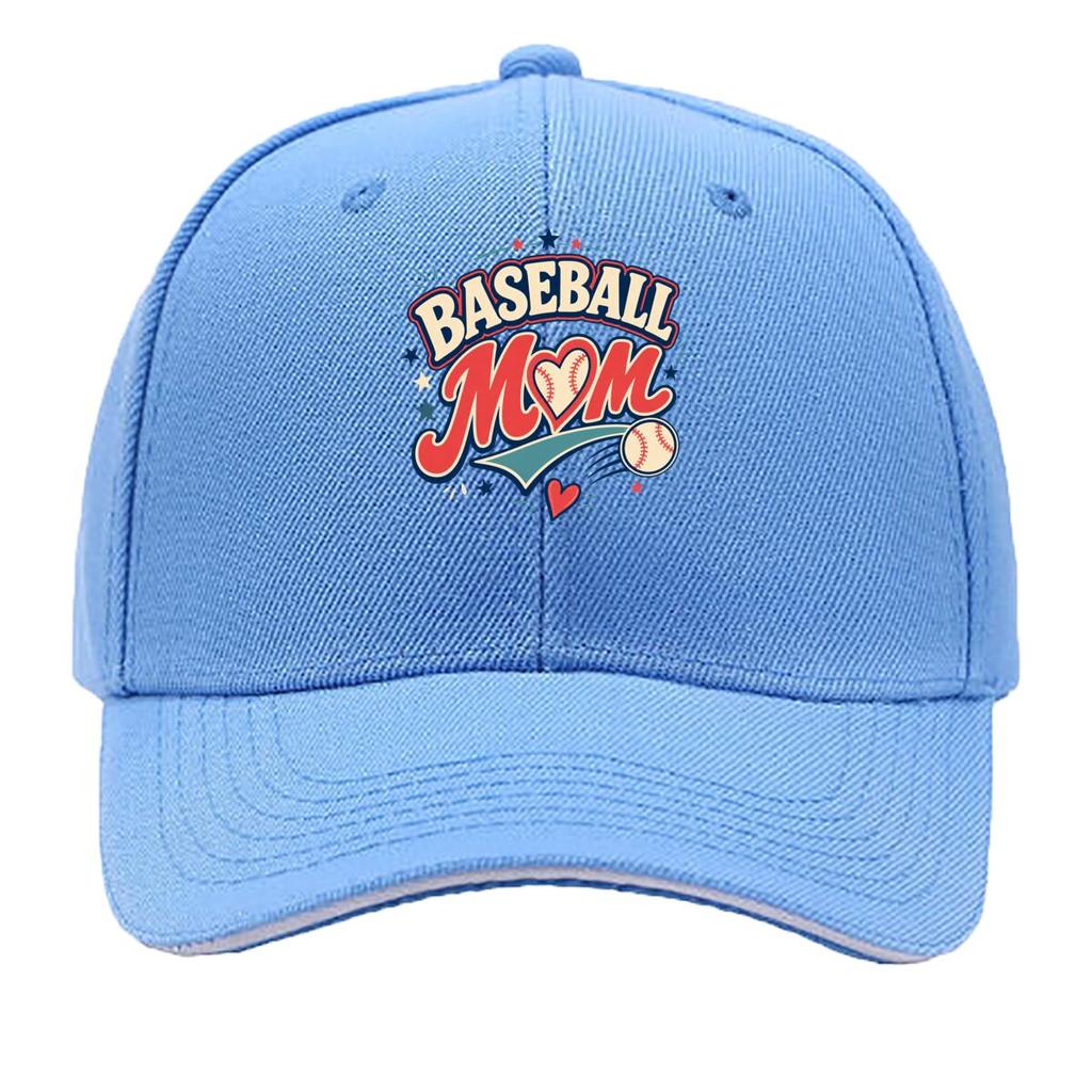 Retro Baseball Mom Heart Graphic Sandwich Baseball Cap Sun Cap Outdoor Workouts Hat