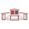 Outdoor Rabbit Hutch - vidaXL - 204x45x85 Cm - Fir Wood - White and Red - 2 Layers