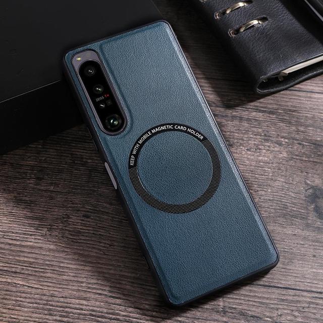 Магнитный чехол Magsafe для Sony Xperia 1 10 5 IV, чехол Magsafing с беспроводной зарядкой для Sony Xperia 1 IV 10 5 III, кожаный противоударный чехол с ощущением кожи