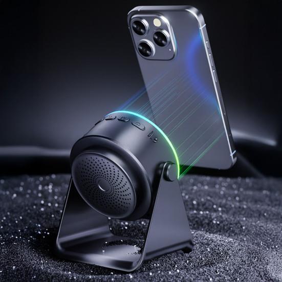 Беспроводной индукционный динамик с регулируемой подставкой для мобильного телефона, стереозвук, цветная подсветка, аккумулятор 800 мАч, перезаряжаемый, 5-в-1, динамик с поддержкой Bluetooth