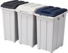 Asbel Trash Can with Lid Outdoor Joint Separation Set of 3 Can Be Jointed Black Separate by Color A6644 33L/33L/27L White, Blue,
