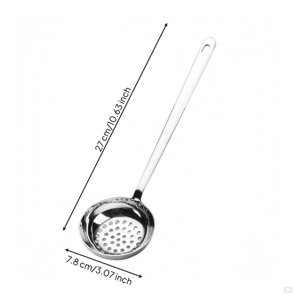 Stainless Steel Soup Ladle Long Handle FlatBottom Bright Finish Kitchenware