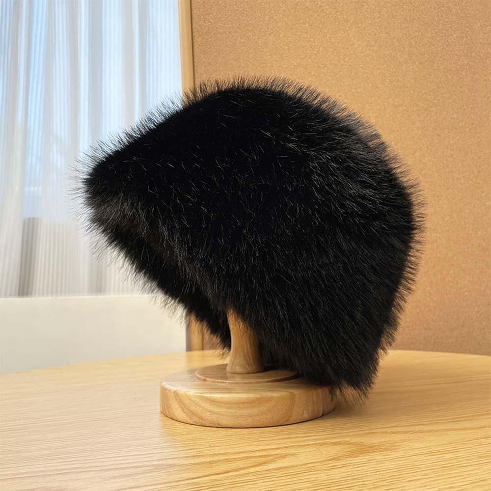 Temperament Winter Fisherman Hat Warmer Anti-cold Basin Cap Thickened Plush Bucket Hat Shopping