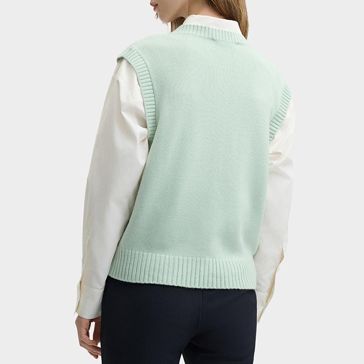 Fila X Руссо Серия Наследие Модный Повседневный Свободный Вышитый Свитер Женский свитер Зеленый F11W448403F-ZA