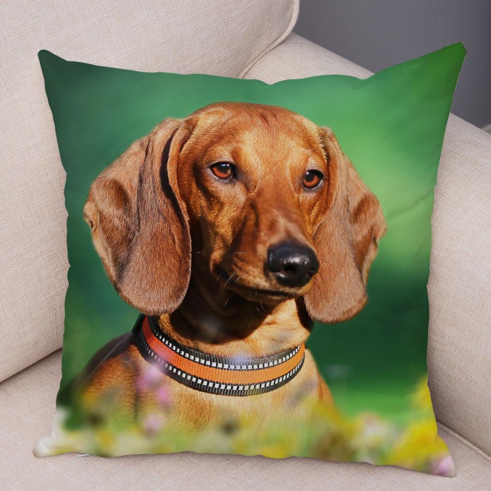 Mini Dachshund Cushion Cover Decor Pet Animal Pillowcase Sofa Home Children's Room Pillowcase