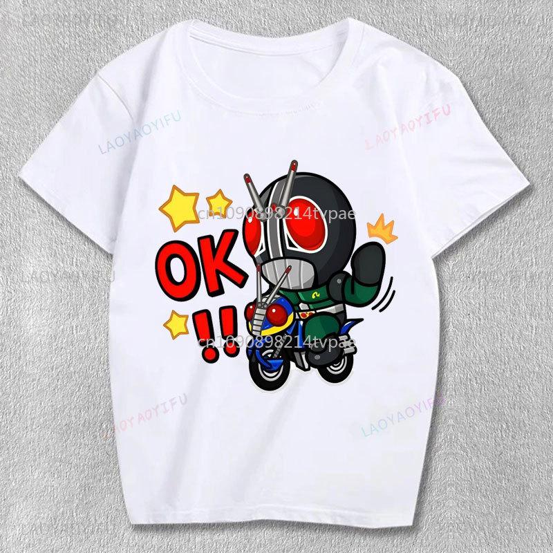 Новый стиль Футболка с принтом Masked Rider Kamen Rider Хлопок Повседневная С круглым вырезом С коротким рукавом Футболка Одежда Аниме Япония Отаку Комфорт