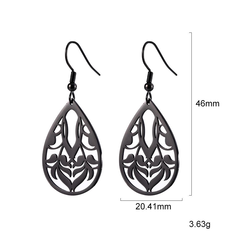 Xiaomi SKYRIM Stainless Steel Water Drops Vintage Drop Earrings for Women Hollow Out Flower Earring New Design Jewelry National Gifts