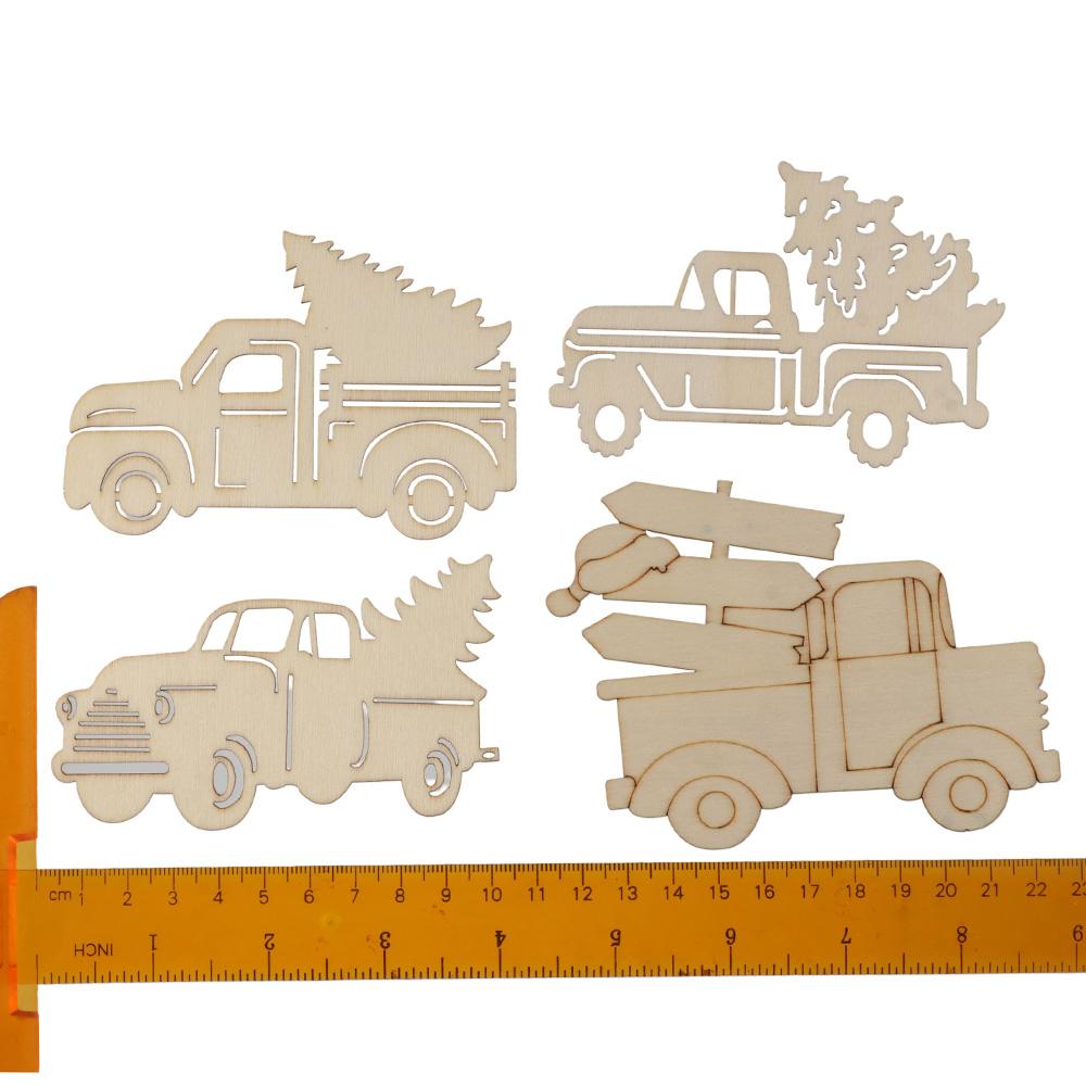 Wood Wood Truck Cutout Unfinished Unpainted Wooden Truck Cutout Unfinished Wood Slices DIY Crafts