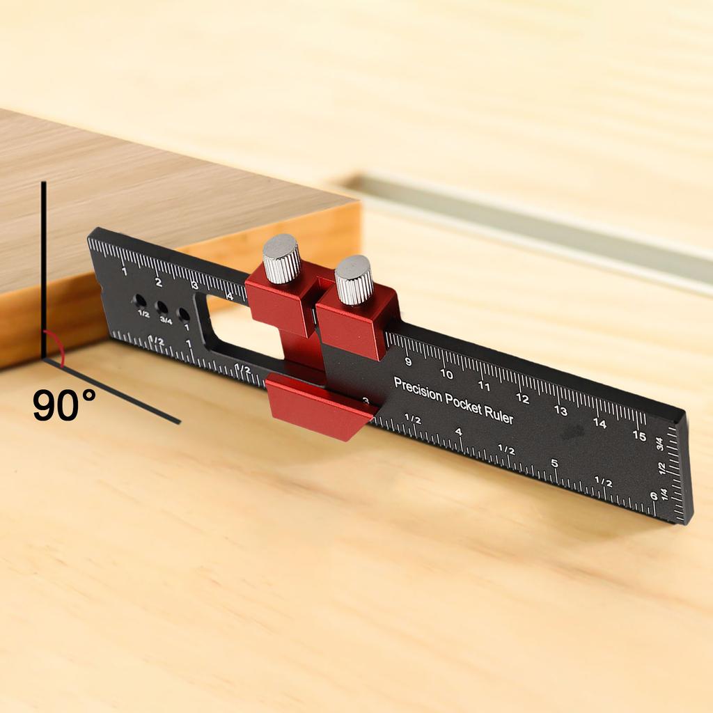 Линейка для деревообработки, линейка позиционирования, разметочный инструмент, линейка из алюминиевого сплава с ограничителем скольжения, плотницкий измерительный инструмент для разметки