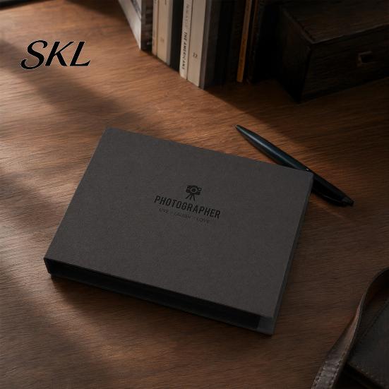 Anti-fouling Photo Album Scrapbook, Horizontal Loose-Leaf with Waterproof Thickened Film Pages, Coil Binding Flat-Lay Design Refillable for