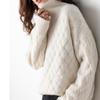 High Neck Sweater for Women Autumn Winter Thickened Loose Knitted Wool Long Sleeve Underwear Pullover Sweaters