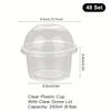50pcs Dessert Cups with Lids 250ML/300ML Plastic Pudding Cups for Ice-Cream Mousse Picnic Party Packing - Set of 50