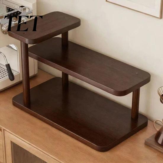 Wooden Desk Shelf Organizer Organizer, Entryway Key Holder Stand, Rustic Tiered Display Stand Storage Rack for Office Desk, Countertop Minimalist