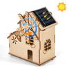 Solar Craft Kit, 3D Wooden Puzzle (Windmill Tree House) Solar Energy Toy, Independent Research & Experiment Kit STEM Educational Toy Science Craft