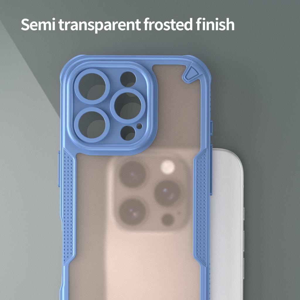 Armor Series For iPhone 16 Pro Case PC+TPU Semi-Transparent Frosted Finish Protective Phone Cover