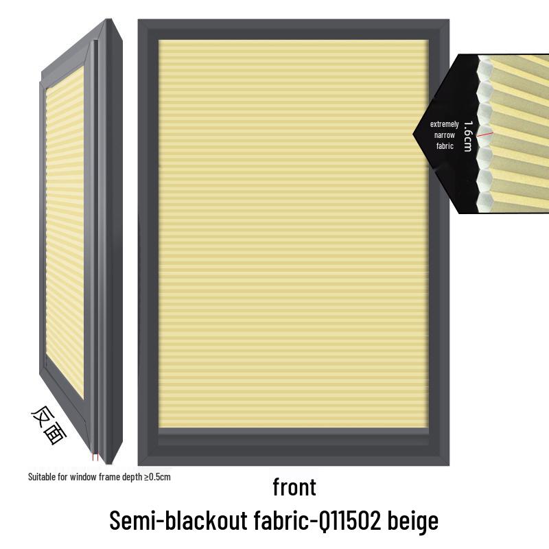 Waterproof Honeycomb Blinds for Inward-Opening Windows: Kitchen, Bathroom, Bedroom Sunshade with Invisible Push-Pull Design