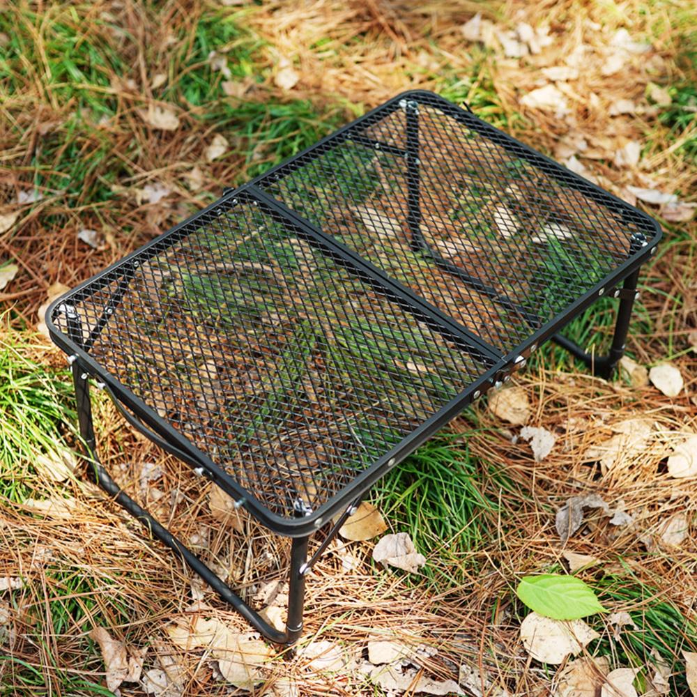 Camping Folding Table Outdoor Picnic Table Foldable Beach Table Mesh Top Grill Table