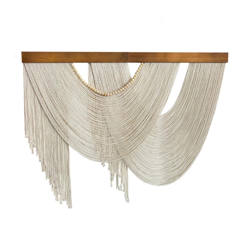 Wall Art Bohemian Wall Decor Wooden Macrame Wall Hanging Handmade Tassel Tapestry Household