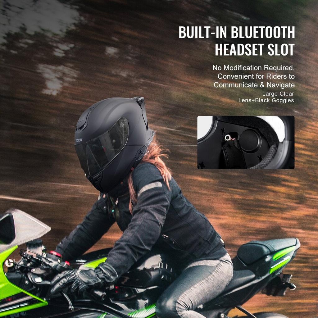 Полнолицевой мотошлем Шлем для мотокросса с разъемом для Bluetooth