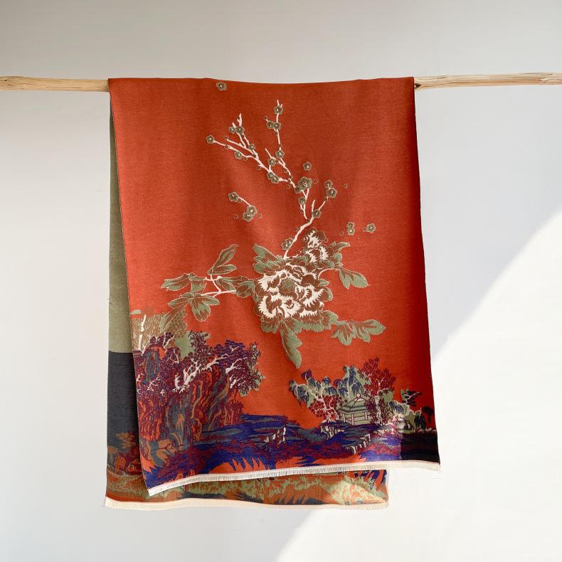 Yiwangjiangnan Artistic Cashmere Women's Scarf: Autumn/Winter Fashion Shawl