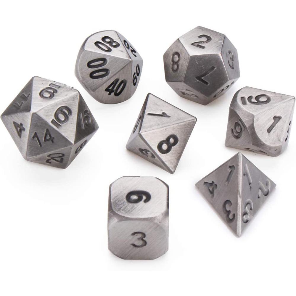 New Metal Metal Dice Set D4 D6 D8 D10 D12 D20 Multicolor Polyhedral Dice Polyhedral Sharp Corner Dice Gift