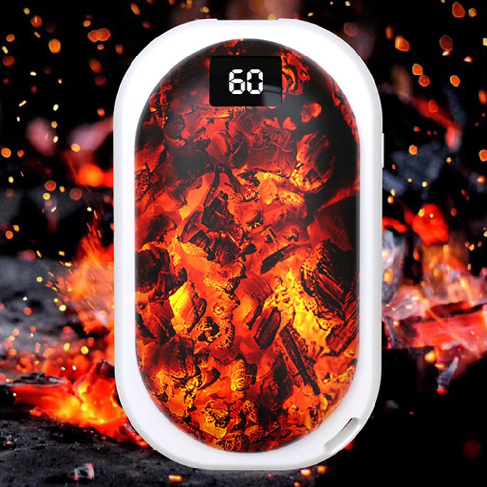 Портативные грелки для рук 2-в-1 с 3 USB-перезаряжаемыми нагревателями для рук с регулируемой температурой, блоком питания