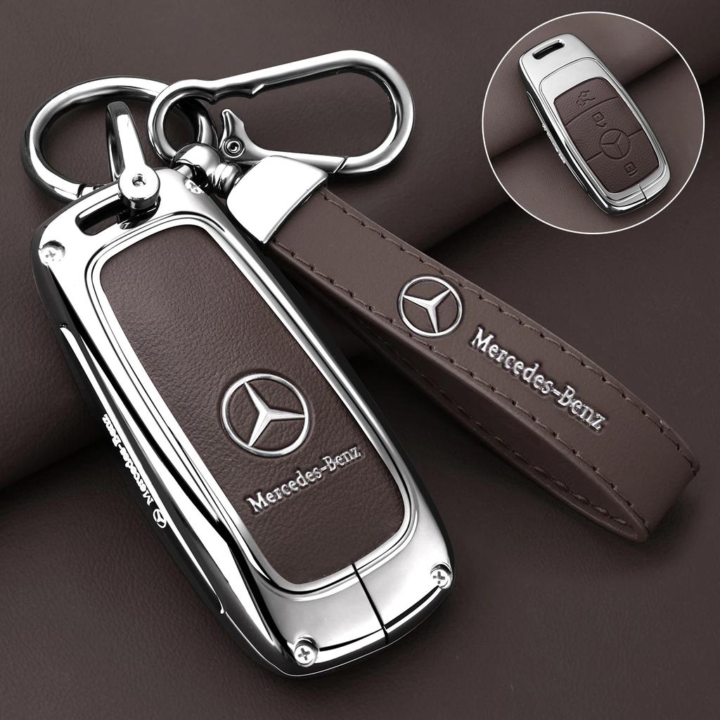 GLC GLB Zinc Alloy Leather Car Remote Key Case Cover For Mercedes Benz A C E S G Class GLC CLE CLA GLB GLS W177 W205 W213 W222