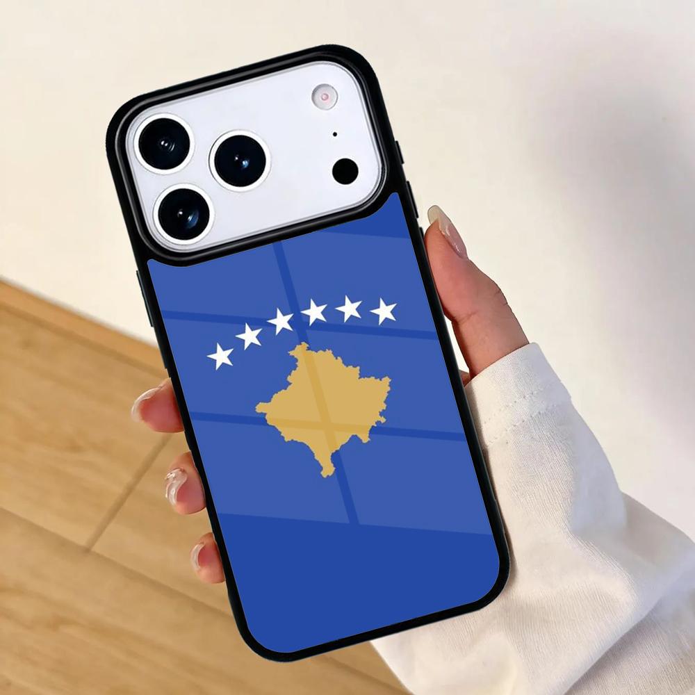 Kosovo Flag Mobile Phone Case for IPhone 17 AIR 16pro Max 15 14 13 12 11 Bumper Cover