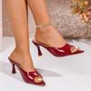 Женские туфли на высоком каблуке с острым носком, элегантные туфли для платья, женские сандалии, лето 2025, шпильки, сексуальные туфли-лодочки, новый тренд, женские тапочки