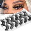 8D High Imitation Mink Hair False Eyelashes Planting Grafted Eyelashes Curled And Dense 6 Pairs