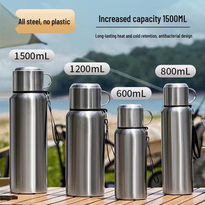 Мужская термокружка из нержавеющей стали 316 большой вместимости для путешествий на открытом воздухе с разделением чая и воды, с логотипом на заказ