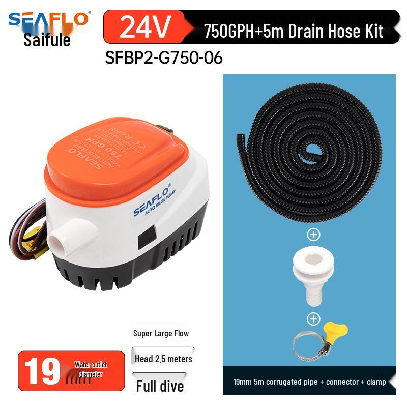 SEAFLO Marine 12V/24V Automatic Bilge Pump for Yachts & Speedboats