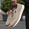 Fashionable Avant Garde Men'S Sneakers Wear-Resistant Breathable Soft Walking Shoes Trendy Appearance Knitted Mesh Flat Shoes
