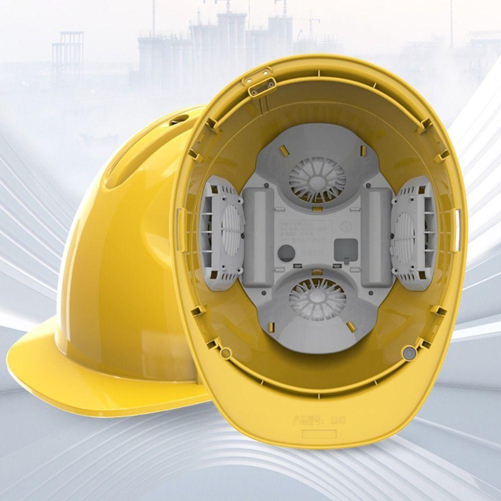 4 Gears Rechargeable Fan Helmet Waterproof Adjustable Site Protective Cap Cool Power Bank Construction Work Helmet Summer